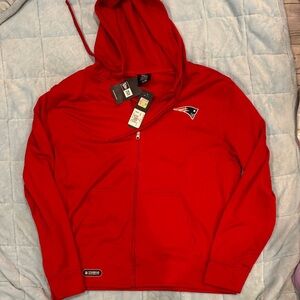 NWT New England Patriots New Era Red Zip-Up Jacket